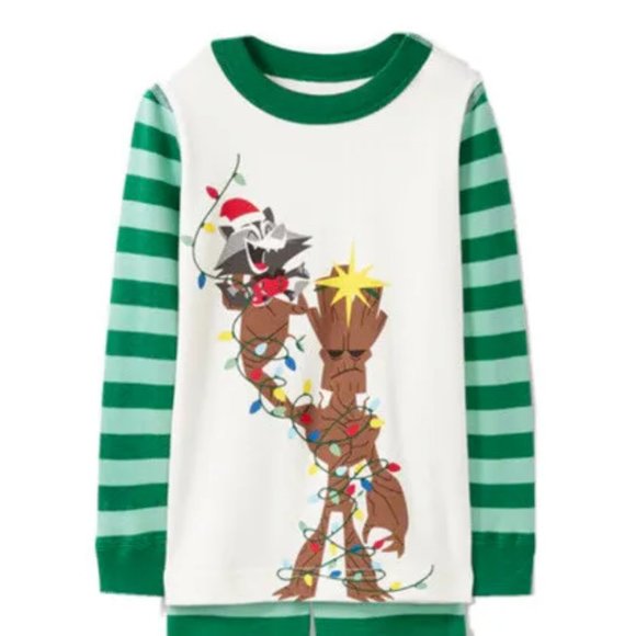 Hanna Andersson Organic Marvel Guardians Groot and Rocket Print Pajama Set - Picture 2 of 4